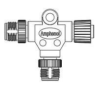 Amphenol LTW PS-050505-MFM-TS001 ຕົວເຊື່ອມຕໍ່ມິດຕະພາບວົງມົນ M12 CONN T ADAPTOR MFM CON MFM PIN 5PIN