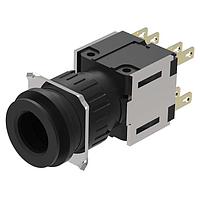 EAO 52-572.F22A Rotary Switches Actuator, 18 mm, optional illuminative, short, 2 NC / 2 NO, Momentary - Rest - Momentary, Plug-in terminal, 2.8 x 0.5 mm, IP65, according to DIN EN 60529