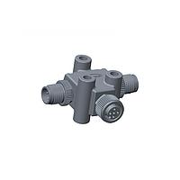 Amphenol LTW TA-A10F-A10M-A10M-01 ຕົວເຊື່ອມມິດຕຣິກຮູບວົງ Circular Metric Connector, T Adaptor, ເຫຼັກ, A Coding, 1.5A, 10 ຂາຍກົງ, (ສ່ວນທ້າຍ 1) ຜູ້ຍິງ ຜູ້ຍິງ, (ສ່ວນທ້າຍ 2) ຜູ້ຊາຍ ຜູ້ຊາຍ, (ສ່ວນທ້າຍ 3) ຜູ້ຊາຍ ຜູ້ຊາຍ, ການດັບສະບັບກະແຈ, IP68 Mated