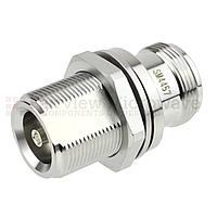 Fairview Microwave SM4457 Bulkhead 4.1/9.5 Mini DIN Female to 4.1/9.5 Mini DIN Female Adapter (6 Ghz,  IP67 UnMated)