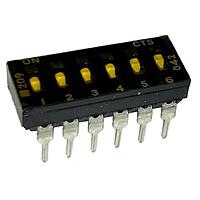 CTS Electronic Components 209-6LPSTD ສະລັບ DIP ຜ່ານຮູ, DIP SWITCH ທອງ, 6-ຂາ, ຕົວກະທົບຮູບແບບຕ່ຳ, ການປິດດ້ານລຸ່ມ, ການປິດດ້ານດ້ານດ້ານ, ແບບຂາສົງກົງ, ກະປຸກທູບ