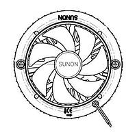Sunon LA003-015B82DN Fansinks LED Fansink, ໂມດູນລະບາຍຄວາມຮ້ອນ, 86x40.4mm ຮອງວົງ, 12VDC, 0.34W, 16.5dBA, Vapo