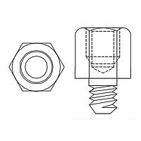 Kycon JSX-1035 ສະກຣູດຫົວຫົວຫົວ Hex 4-40 JACK SCREW ການດັບ 3.5mm