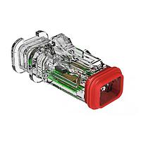 Amphenol SINE Systems AT06-2S-LED12VR1-OMC ຕົວເຊື່ອມຕໍ່ 2 ຕຳແໜ່ງ ແລດ ໂອເວີໂມລດ ປລັກ, ໂຊເກດ, 12V, ຕົວຮ່າງທີ່ຊັດເຈນ, ວົງຈອນ RVP, ການປິດຜ່ານຂະໜາດຫຼຸດລົງ, ແລດ ເຂັດ