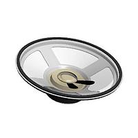 Same Sky (formerly CUI Devices) GF0771M ລະເບີດສຽງໄຟຟ້າອິເລັກໂຕຣແມກເຕິກ, ຮູບກົງ 77 ມມ, ລຶບລຶບ 24 ມມ, PET, ເຟຣາຍຕ໌, 1 W, 8 Ω, 280 Hz, ຕາຕະລາງບົດບາກ