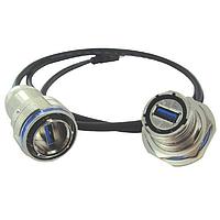 Amphenol Socapex USB3FTV7AG ຕົວເຊື່ອມ USB Type A USB 3.0 Jam Nut REC ມີຕົວຍິງ USB03.0 A