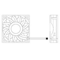 Delta Electronics, Inc. FFC0948BY7T ພັນລະຫັດ Tubeaxial Fan, 92x38mm, 48VDC, 86.4CFM, Ball, 4Leads, Tach/PWM, IP56/GR-487 Salt Fog