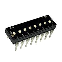 CTS Electronic Components 210-8MSFD ສະຫນັບ DIP ຜ່ານຮູ, DIP SWITCH ກະທົບທາງທາງທາງ, 8-ຂາ, ຕົວກະທົບລະດັບກາງ, ການປິດທາງລຸ່ມ, ອອບ, ແບບຂອງຂອງຕົວຈົບຕົວຕົວ, ກະປ່ອງທູບ