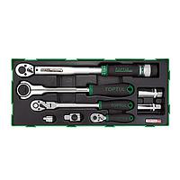 TOPTUL GTB0810 Torque Wrench, Adapter & Ratchet Handle Set (8 pcs)