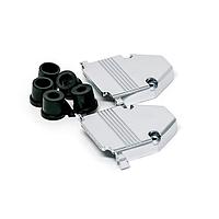 AIM-Cambridge / Cinch Connectivity Solutions 40-9725HMG ຮູດຫຼັງສອງສ່ວນ ເຫຼັກ HOOD METAL 25 POS. ມີຍາງກົມເມດ