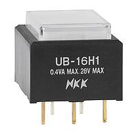 NKK Switches UB16RKG035F-JB ປິດຜ່ານ SPDT ON-ON 0.4VA ILLUM GRN RECT
