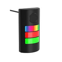 Banner Engineering TLF100P3AQP Multicolor RGB Flush Mount Tower Light TLF100 Pro with Pro Editor; 3 Lighted Segments with Audible; Black Housing; 12-30 V dc; Environ. Rating: IP65; IP69K; Colors: Multicolor; 150 mm (6 in) 5-pin M12 PVC Pigtail QD