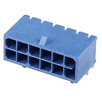 Molex 212528-1032 ພິບບີ Receptacle Micro-Fit+ Versa Color RA Header Thru Hole Dual Row 10 Ckts (Au) GloWire Blu