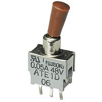 Nidec Components ATE2E-2M3-10-Z ສະວິດທ໌ທອກເກິ້ຍຂະໜາດນ້ອຍ DPDT, ON-OFF-ON, ທອກເກິ້ຍ 6mm, ບູຊິ່ງເລີກ 4mm, ເທີມິນອະນຸມັດ PC ແບບຕົວໂດຍກົງ, ຫຼະຫ່າງລະຫວ່າງແຖວເທີມິນ .1", 50mA @ 60V AC/DC, ລ້າງໄດ້
