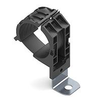HellermannTyton 151-02033 ຮັບກັບຮັບກັບ Ratchet P-Clamp, 1.38 - 2.01" ຂະໜາດກໍ່ມົດ, 90 ສັ້ນ, 0.33" ຂະໜາດຮູ Hole, PA66HIRHSUV/SS304, ສີດຳ, 160/ctn