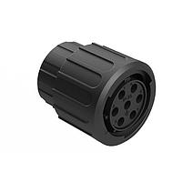 Amphenol SINE Systems RTS6BS14N7SHEC03R ປລັກ, ຝາປລັກ, 7 ຕຳແໜ່ງ, ຍິງ, ຂະໜາດຮອບ 14, ຢາງຊິໂລຄອນ ແລະ ຝາປລັກມີການປິດສາຍແບບແຕ່ລະຕົວ