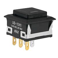 NKK Switches UB15KKG015F-AB ປຸ່ມກົດສະລັບ SPDT ON-(ON) ສີຂຽວ