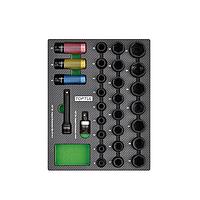 TOPTUL GEB2902 1/2" DR. ຊຸດເຕົ້າຮັບຜົນກະທົບ (29 pcs)