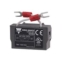 Carlo Gavazzi GUS3 ອຸປະກອນປ້ອງກັນເກີດກະທົບ Varistor + RC ໜ່ວຍດຶງເກີດກະທົບສໍາລັບ CC9 ຫາ CC150 contactors ທີ່ມີຂົນສົມລວມ 200-240VAC.