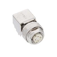 HARTING 21033814417 ຕົວເຊື່ອມຕໍ່ມິດຕະພາບວົງກົມ M12 D-code 4pin ຜູ້ຍິງ, ຕິດຕັ້ງບົດບັນທຸກ pcb ເງິນບໍ່ມີຮ່ອງຢືດ (ອອກຂວາ), IP20
