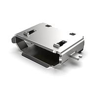 GCT (Global Connector Technology) USB3070-30-A ຂໍ້ຕໍ່ Micro USB ປະເພດ B Micro B Skt, ການຕິດຕັ້ງກາງ-SMT, R/A, 30u", ບໍ່ມີ Peg, T&R