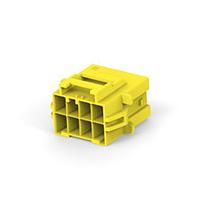 AMP Connectors - TE Connectivity 4-1971775-4 ຮອດເດີແລະຮູງສາຍ PTL 2X4 CAP PANEL MT STD TEMP KEY D YEL