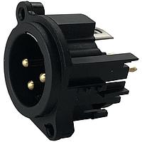 Io Audio Technologies IO-XLR3-M-EV ຕົວເຊື່ອມ 3-ຂາ XLR, ຜູ້ຊາຍ, ຕັ້ງຕົວແຂນຕັ້ງຕົວ, ຕິດບົດ PCB, ຂາດດິນແບ່ງແຍກ