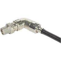 HARTING 21038813814 ຕົວເຊື່ອມມິດຕຣິກຮູບວົງ M12 X-code 8pin ຜູ້ຊາຍປົກກັນ, ການບັງກັບ, ອອກແບບສະອາດ, ເງິນມຸມ, ມີຟແລງ/ເຟຣີລສ໌ສໍາລັບສາຍ oe6.8mm