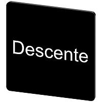 SIEMENS 3SU19000AE160GD0 ປ້າຍປະກັບ, Descente INSCR. LABEL, ສີດຳ 27 X 27MM, DESCENTE