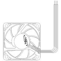 ADDA AG06012LX257003 ພັງລົມ Axial Axial, 60x60x25mm, 12VDC, 15.497CFM, 0.84W, 23.6dBA, 0.111"H2O, Hypro