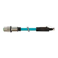 Murrelektronik 7700-51551-S4X0100 ເຄື່ອງສາຍ Ethernet / ເຄື່ອງສາຍເຄືອກ M12 ຕິດຕັ້ງຜູ້ຮັບ X-cod. / RJ45 ຜູ້ຊາຍ 0 Gigabit, TPE 4x2x26AWG SF/UTP CAT6a bu UL/CSA, CMR 1m