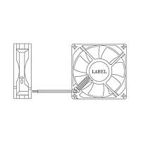 Delta Electronics, Inc. AFB0812H-TZP2 ພັງລົມ DC Axial, 80x25mm, 12VDC, 35.31CFM, 1.92W, 31dBA, 3000RPM, Ball Bearing, IP55