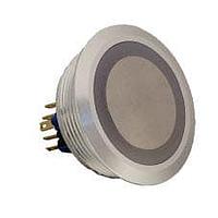 E-Switch PV10F2T0SS-3G1 ຕ້ານການທຳລາຍ Anti-vandal, DPST-NO/NC, ປິດ-ເປີດ, ເປີດ-ປິດ, ຕິດຕູ້, ດ້ານໜ້າ, ເງິນ, LED, ແດງ/ຂຽວ, IP65