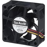 Sanyo Denki 9RA0612M4002 ພັງລົມ Axial DC Axial, 60x60x25mm, 12VDC, 14.8Pa, 3x ສາຍ, Rib, Low Noise, Sensorless