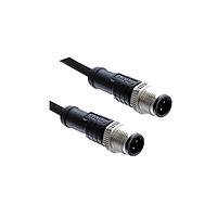 Amphenol LTW M12D04ML-12DML-SD001 Sensor Cables / Actuator Cables M12 Circular Metric Connector, D Code, Metal, 4A, 04 pins, Male Connector, Male Contact, Straight-to-Straight, Screw Thread, Overmolded Double Ended, Length 1000mm, IP68 / IP69K