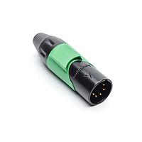 Amphenol Audio AX5MB5M-AU ຕົວເຊື່ອມ 5P PIN M PLUG BLKGLD W GRN MRK SLV