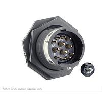 Eaton Souriau-Sunbank UTGX714D12PW32 ຮັບສິນຕະພັນ Jam nut receptacle ແລະ ກຣິບຢືດລົງ, ບໍ່ມີຫົວຫັວດິນ, ມີ 12 ຕິດຕໍ່ PCB ຊາຍ, IP68/69K ໃນສະພາບບໍ່ມີການຕິດກັນ, ການລະບຸ W