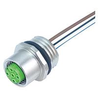 Murrelektronik 7000-13542-9710050 ຕົວເຊື່ອມ M12 ພວງຜູ້ຍິງ A-cod. ຕິດຕັ້ງດ້ານໜ້າ ລວມຖຸມ, ສາຍໄຟ PP 4x0,34 0,5m