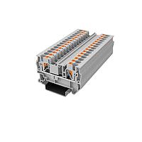 Amphenol Anytek APTS042SDGY00G ບລັອກຕິມເນີລບຣິວ DIN Rail APT 4mm2/1-1 ບລັອກຕິມເນີລຜ່ານການ Single layer , 1in-1out ສີເທົາ