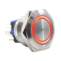 E-Switch PV9F2V0SS-3G1 ຕ້ານການທຳລາຍ Anti-vandal, 4PST-2NO/2NC, ປິດ-(ເປີດ), ເປີດ-(ປິດ), ຕິດບົດ Panel, ດ້ານໜ້າ, ເງິນ, LED, ແດງ/ຂຽວ, IP66