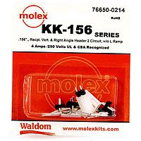 Molex 76650-0214 ຊຸດຕໍ່ຕ່າງ KK-156 Kit no ramp V & RA Hdr Rec 2Ckt
