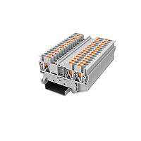 Amphenol Anytek APTS253SDGY00G ບລັອກຕິມເນີລທາມ DIN Rail APT 2.5mm2/1-2 Feed-through terminal block ຊັ້ນດຽວ, 1in-2out ສີເທົາ