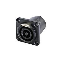 NEUTRIK NLT4FPXX-BAG ຕູ້ຕໍ່ລະບົບລະບົບລະບົບລະບົບລະບົບ speakON STX - 4 ໂພນຜູ້ຍິງ - ຖ້ວຍບົດບັນທຶກ - ແກ້ວ V-0 - ສີດຳ/ເງິນ