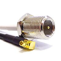 Siretta ASMK010Y174S11 ສາຍສັ້ນ RF MMCX ມຸມຂວາ ເຖິງ FME BULKHEAD CABLE ASSY 100MM