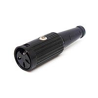 Deltron 601-0300 ປຸ່ມຕໍ່ຕ່າງ DIN ມີການກວດສອບ JACK 3 PIN ສີດໍາ