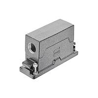 HARTING 19405240521 Hoods 24B HPR ຮູດຄອມແພດ HC (ກວ້າງ), ລອກດ້ວຍກຸ່ມສະໝຸດ, ທາງເຂົ້າດ້ານ, 2xM25
