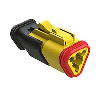 Amphenol SINE Systems AT06-3S-SR02YEL ປລັກ 3 ຕຳແໜ່ງ, ປລັກ, ປຸ່ມຕິດ, SR02 ການປົກປ້ອງການຍືນຍາວ (ການປິດສະຫຼາດຂະໜາດຫຼຸດ), ຕົວເຮັດສີເຫຼືອງ