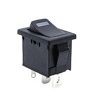 E-Switch R1966ABLKBLKEFBLU ສະຫນັບສະຫນູນ Rocker SPST ປິດ-ເປີດ BLU LED ດຳ Act, QC
