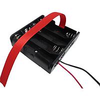 Eagle Plastic Devices 12BH344-A-GR ຕິດຕໍ່ແບດເຕີຣີຮູບສະໜອງ, ຄລິບ, ຖືກລົງ & ສປຣິງ 4XAA 6IN LDS W/RIBBON