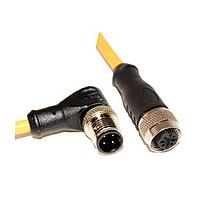 Mueller C4BC10M001.5 ເສັ້ນສາຍເຊນເຊີ / ເສັ້ນສາຍອັກຕູເວດ UL Listed, M12 Cordset, 4-Position Male Right Angle to Female Straight, 22 AWG, 1.5M